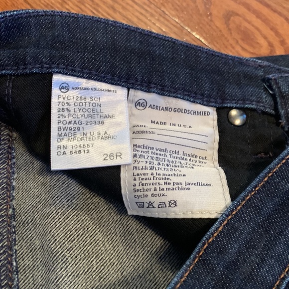AG Adriano Goldschmied The Stevie Slim Straight dark wash jeans size 26r - Picture 4 of 5